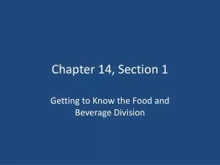Chapter 14, Section 1