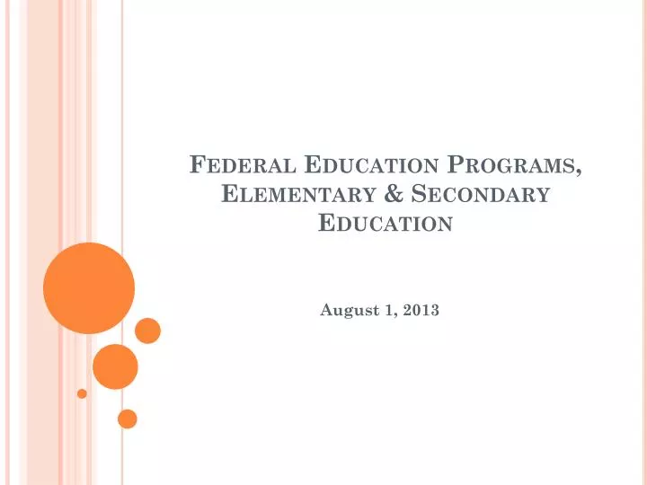 federal education programs elementary secondary education