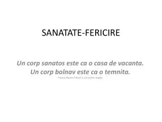 sanatate fericire