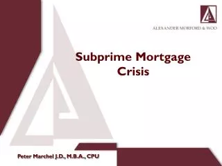 Subprime Mortgage Crisis