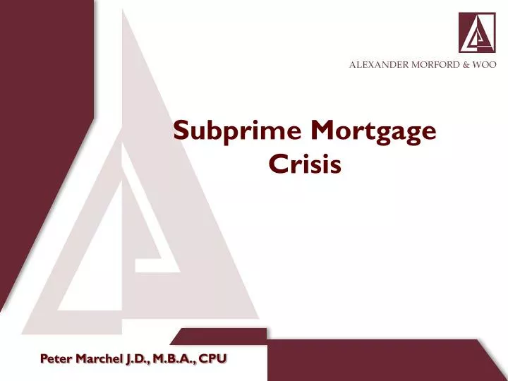 subprime mortgage crisis