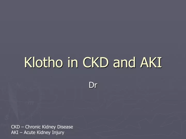 klotho in ckd and aki