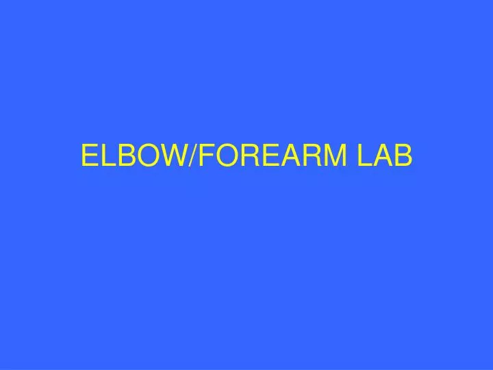 elbow forearm lab