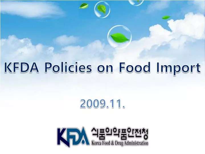 kfda policies on food import