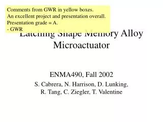 Latching Shape Memory Alloy Microactuator