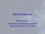 RDA and libraries - slide 1