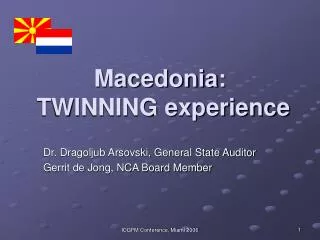 Macedonia: TWINNING experience
