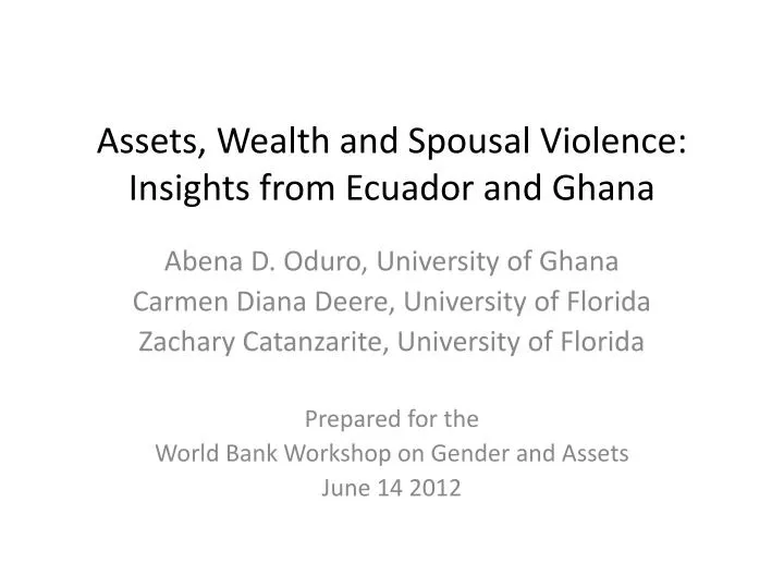 assets wealth and spousal violence insights from ecuador and ghana