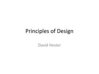 Principles of Design