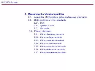 2. 	Measurement of physical quantities