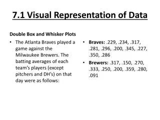 7.1 Visual Representation of Data