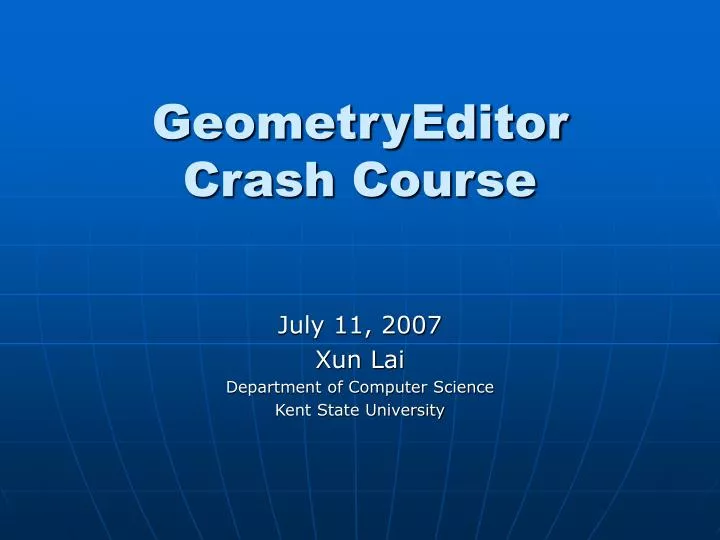 geometryeditor crash course