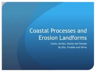 Coastal Processes and Erosion Landforms