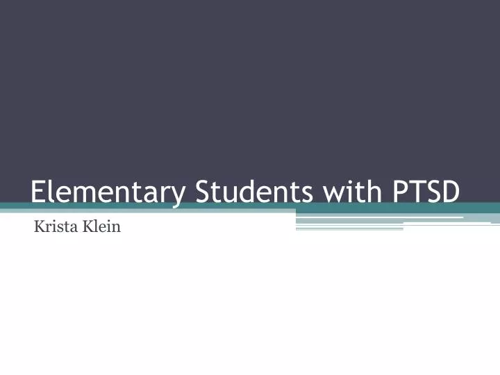 elementary students with ptsd