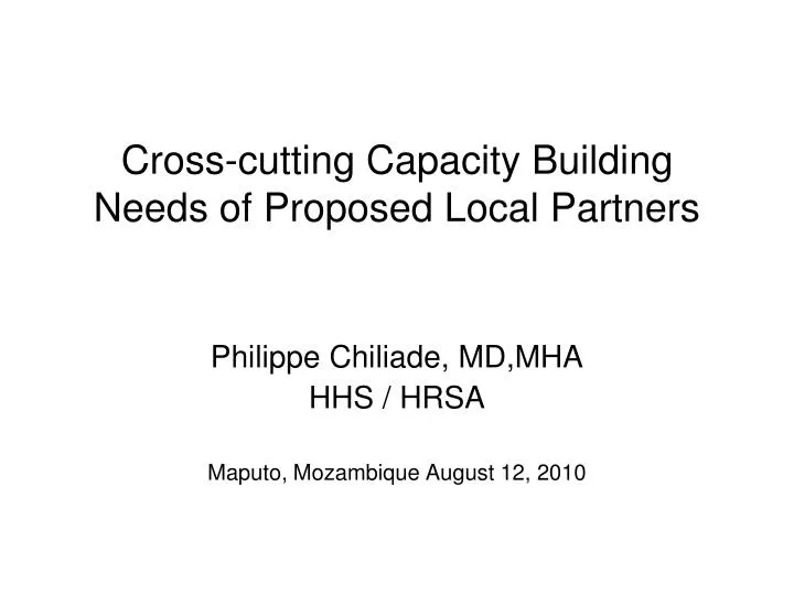 cross cutting capacity building needs of proposed local partners
