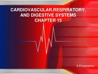 CARDIOVASCULAR,RESPIRATORY, AND DIGESTIVE SYSTEMS CHAPTER 15