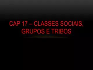 cap 17 classes sociais grupos e tribos