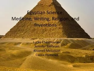Egyptian Science: Medicine, Writing, Religion, and Inventions