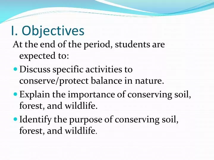 i objectives