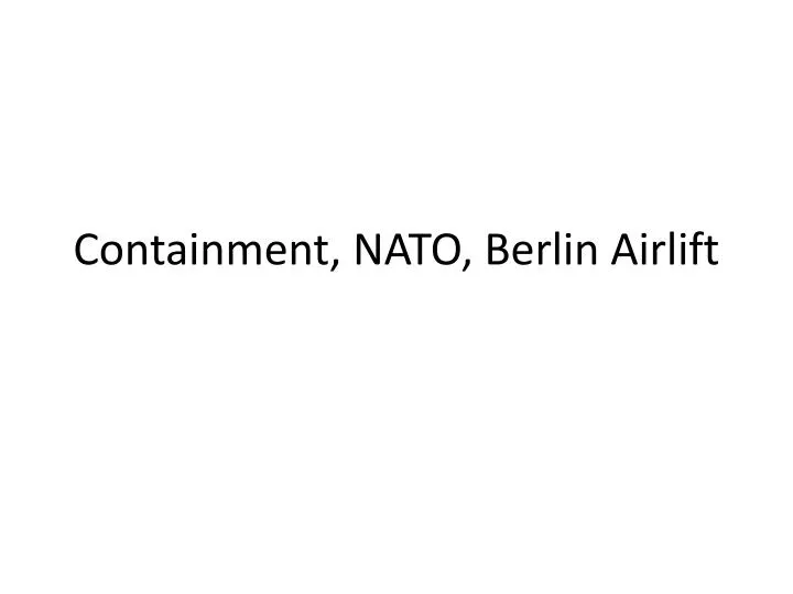 containment nato berlin airlift