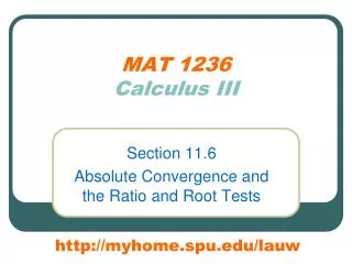 MAT 1236 Calculus III