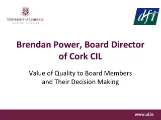 Brendan Power, Board Director of Cork CIL