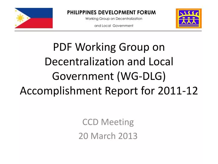 pdf working group on decentralization and local government wg dlg accomplishment report for 2011 12