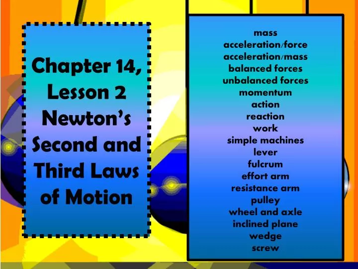 chapter 14 lesson 2 newton s second and third laws of motion