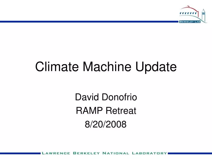 climate machine update