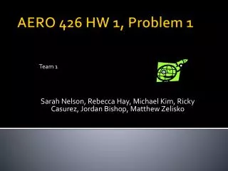 AERO 426 HW 1, Problem 1