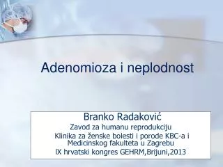 adenomioza i neplodnost