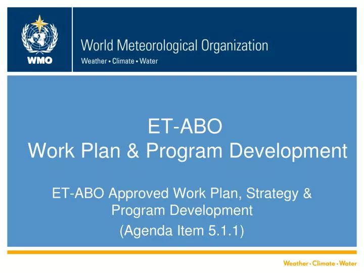 et abo work plan program development