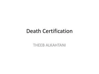 Death Certification