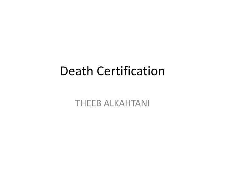 death certification