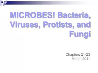 MICROBES! Bacteria, Viruses, Protists, and Fungi