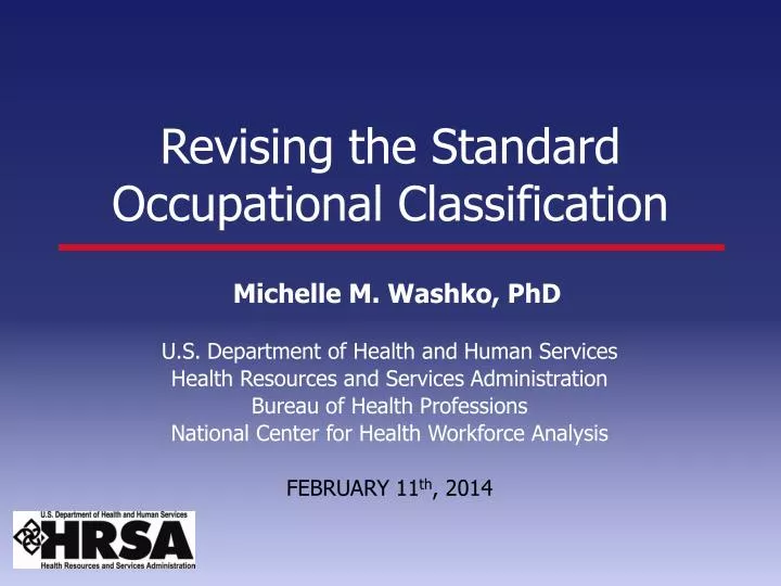 revising the standard occupational classification