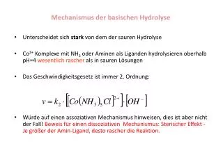 mechanismus der basischen hydrolyse