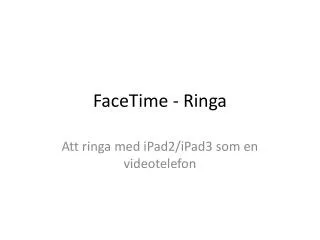 facetime ringa