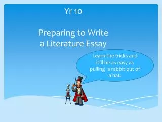 Yr 10 Preparing to Write a Literature Essay