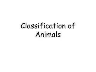 Classification of Animals