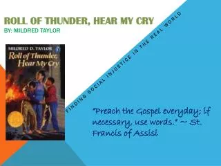 roll of thunder hear my cry by mildred taylor
