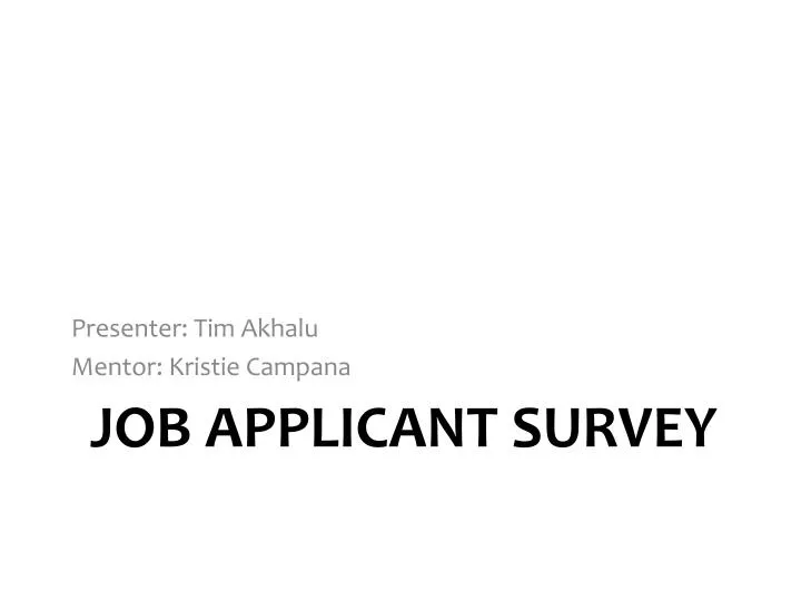 job applicant survey