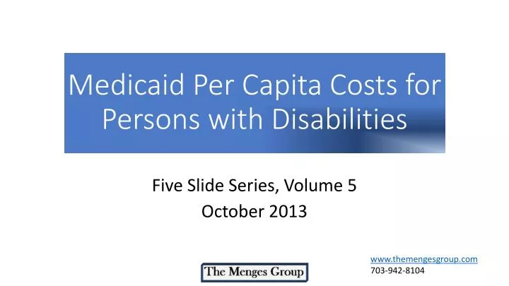 medicaid per capita costs for persons with disabilities