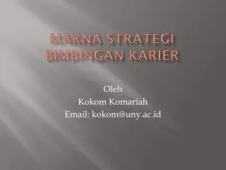 makna strategi bimbingan karier
