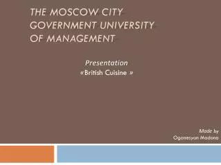 The Moscow City Government University of Management