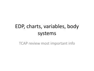 EDP, charts, variables, body systems