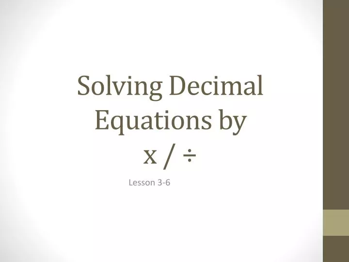 solving decimal equations by x