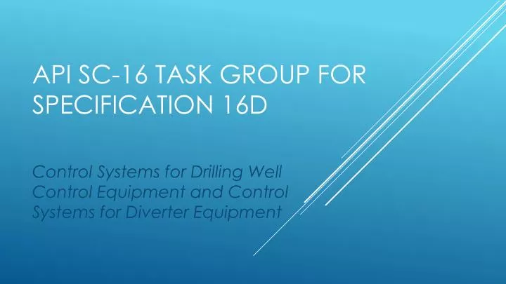 api sc 16 task group for specification 16d