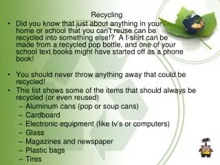 Recycling