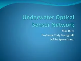 Underwater Optical Sensor Network